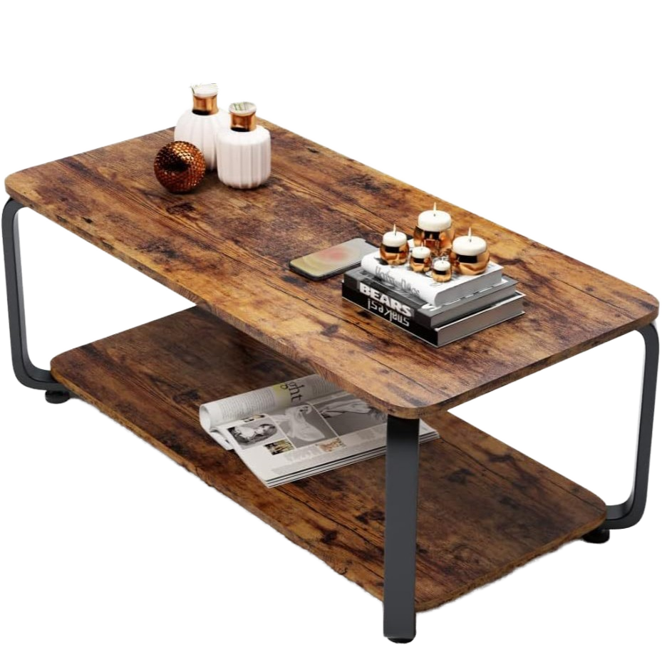 Modern Wooden Coffee Table with Storage Eco-Friendly & Durable Design for Home Office and Living Room