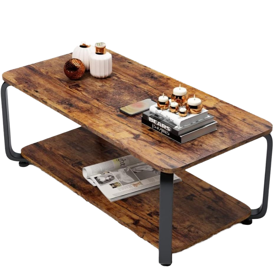 Modern Wooden Coffee Table with Storage Eco-Friendly & Durable Design for Home Office and Living Room