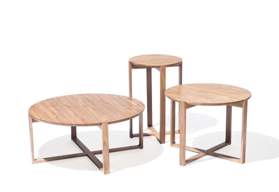 Most Popular Easy Assemble Bent Gold Black Marble Stone Teak Wood Modern Round End Table Nesting Coffee Table