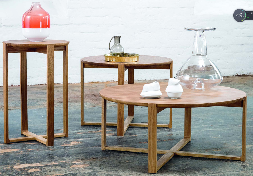 Most Popular Easy Assemble Bent Gold Black Marble Stone Teak Wood Modern Round End Table Nesting Coffee Table