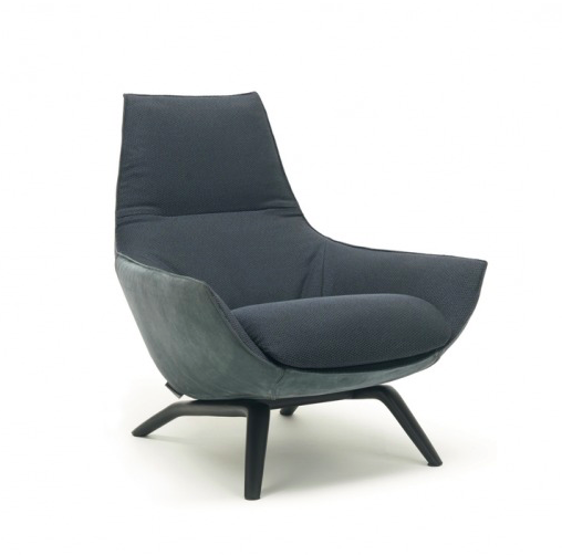 Italian Single Sofa Chair Solid Wood Leisure Chair Hotel Living Room Velvet Armchair High-back Lounge Chair for Hotel