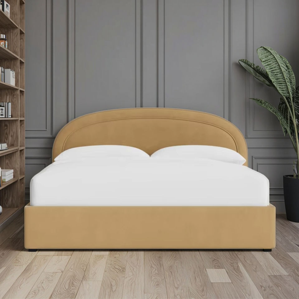 Tufted Soft Velvet Reclining Bed Frame Storage Design for Contemporary Bedroom Sleep Comfort Premium Quality