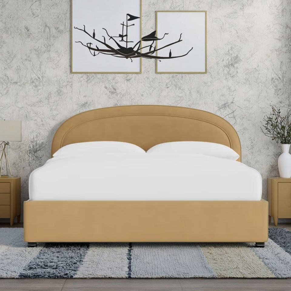 Tufted Soft Velvet Reclining Bed Frame Storage Design for Contemporary Bedroom Sleep Comfort Premium Quality