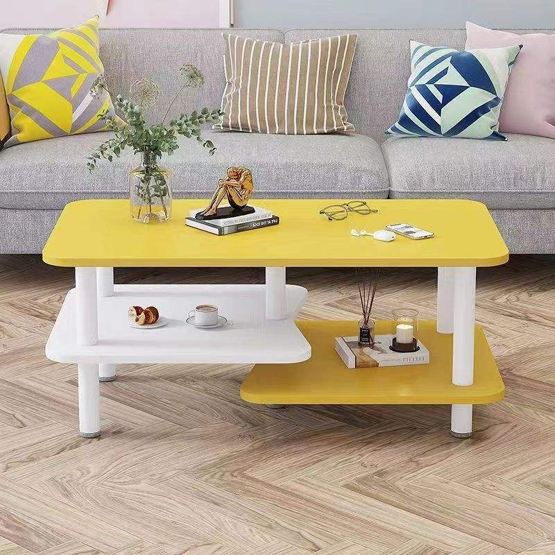 Nordic Modern Durable Small Apartment Living Room Coffee Table Balcony Rectangular Double Layer