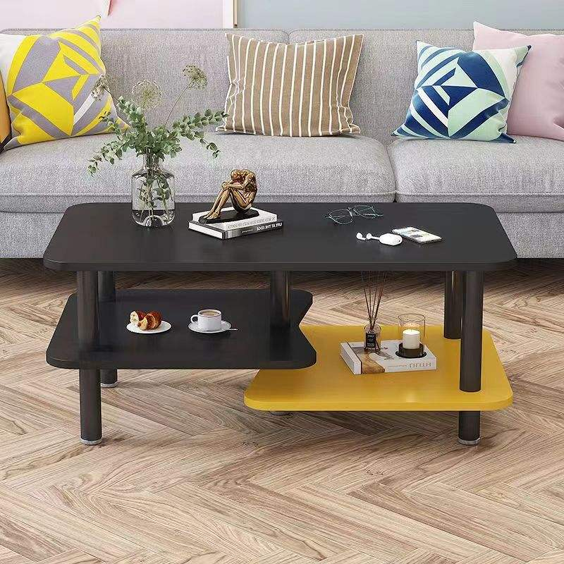 Nordic Modern Durable Small Apartment Living Room Coffee Table Balcony Rectangular Double Layer