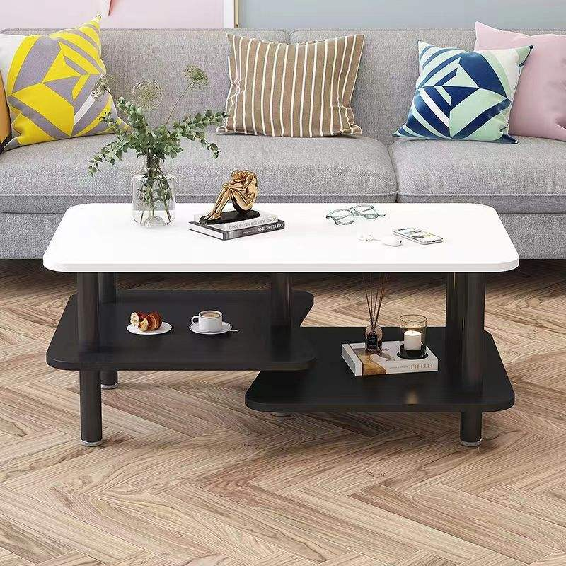 Nordic Modern Durable Small Apartment Living Room Coffee Table Balcony Rectangular Double Layer