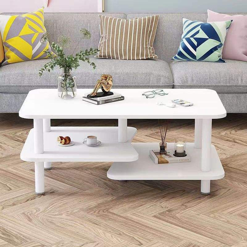Nordic Modern Durable Small Apartment Living Room Coffee Table Balcony Rectangular Double Layer