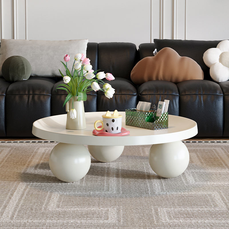 Modern Nordic metal Tea Table Cream Style & Easy Clean Home Furniture for Small Apartment Living Room