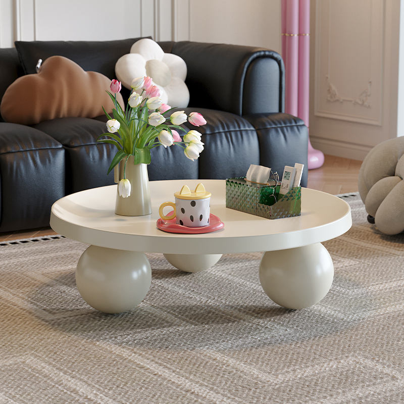 Modern Nordic metal Tea Table Cream Style & Easy Clean Home Furniture for Small Apartment Living Room