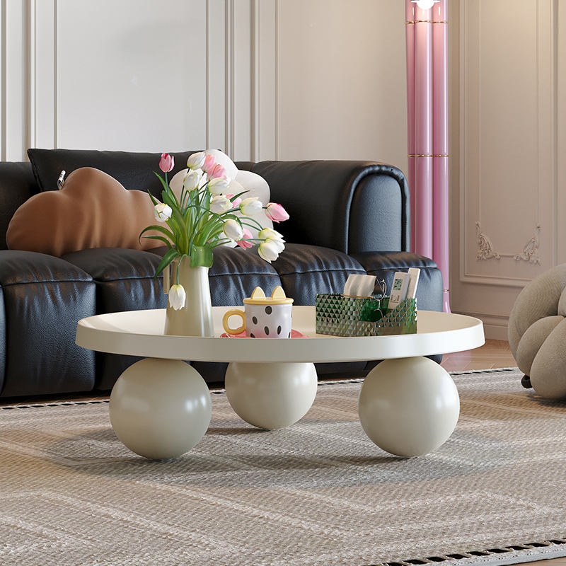 Modern Nordic metal Tea Table Cream Style & Easy Clean Home Furniture for Small Apartment Living Room