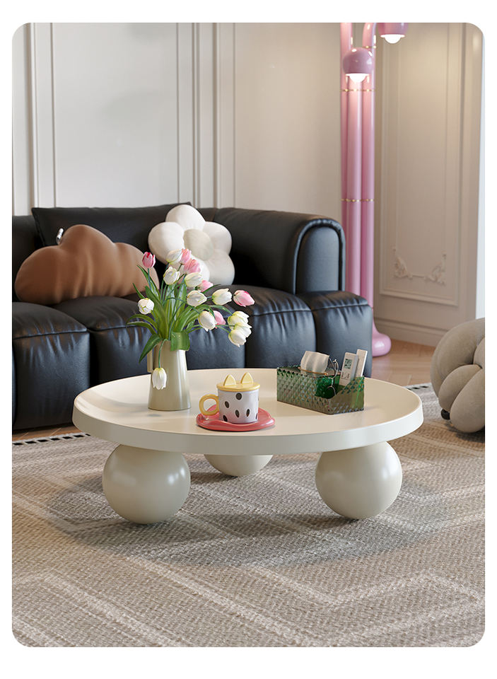 Modern Nordic metal Tea Table Cream Style & Easy Clean Home Furniture for Small Apartment Living Room