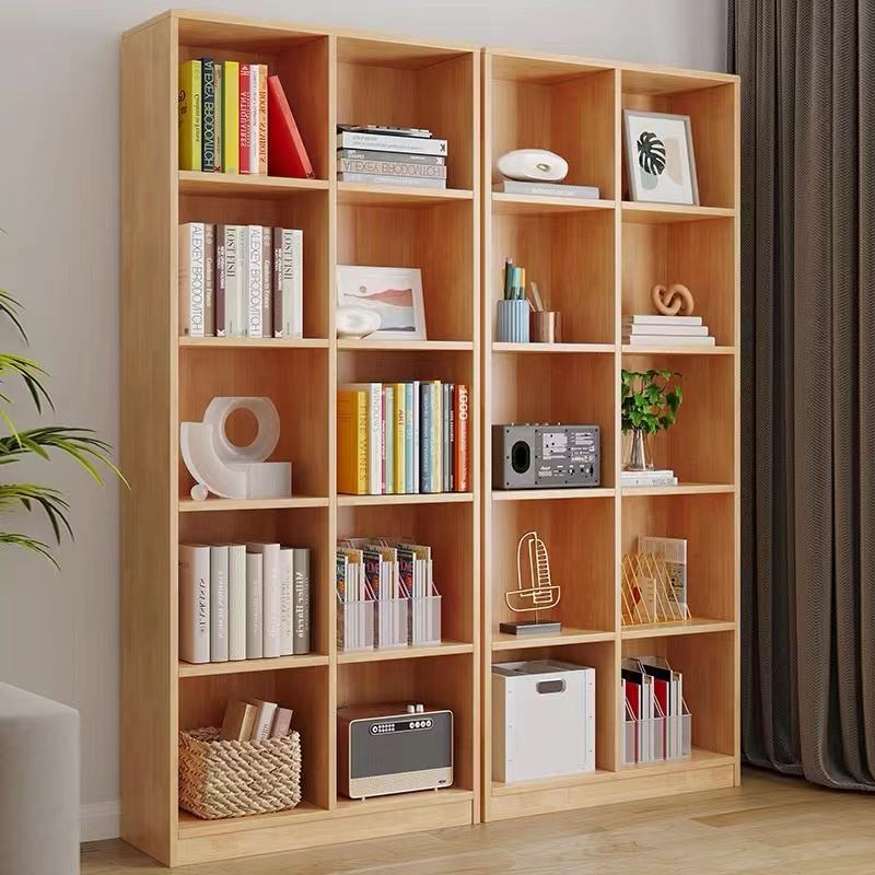 Multi-Level Wooden Bookcase Simple Display Bookshelf for Living Room Comic Style Home Furniture Storage Cabinets