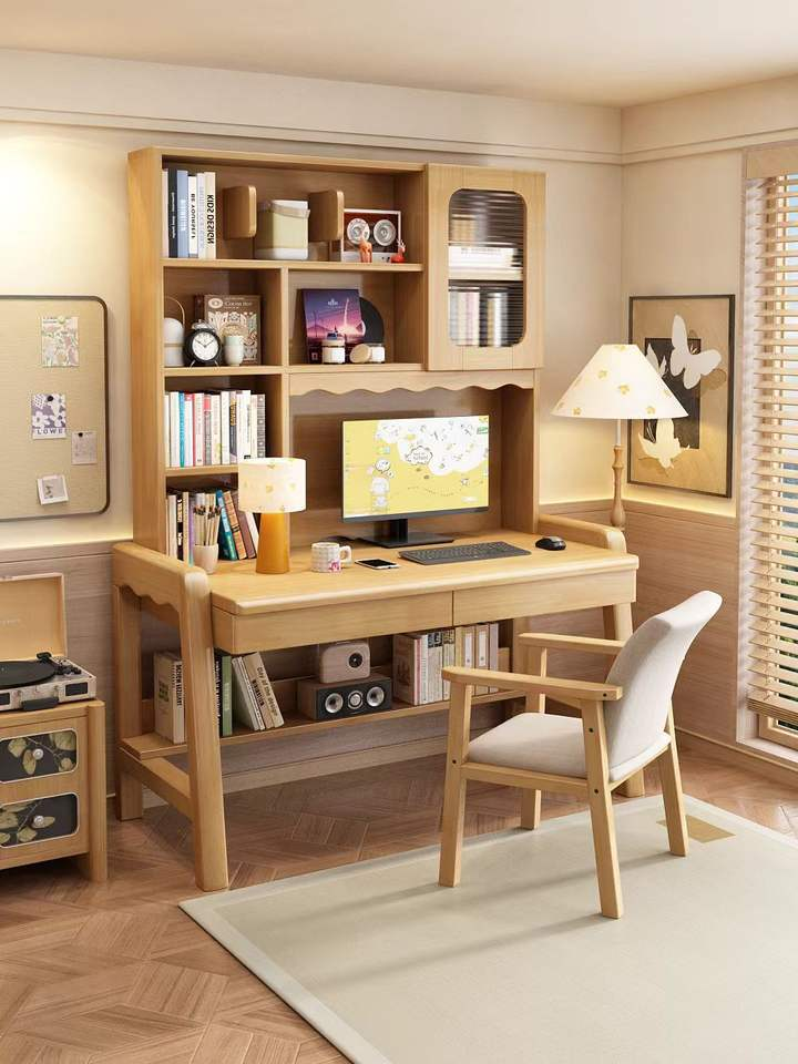 Multi-Level Wooden Bookcase Simple Display Bookshelf for Living Room Comic Style Home Furniture Storage Cabinets