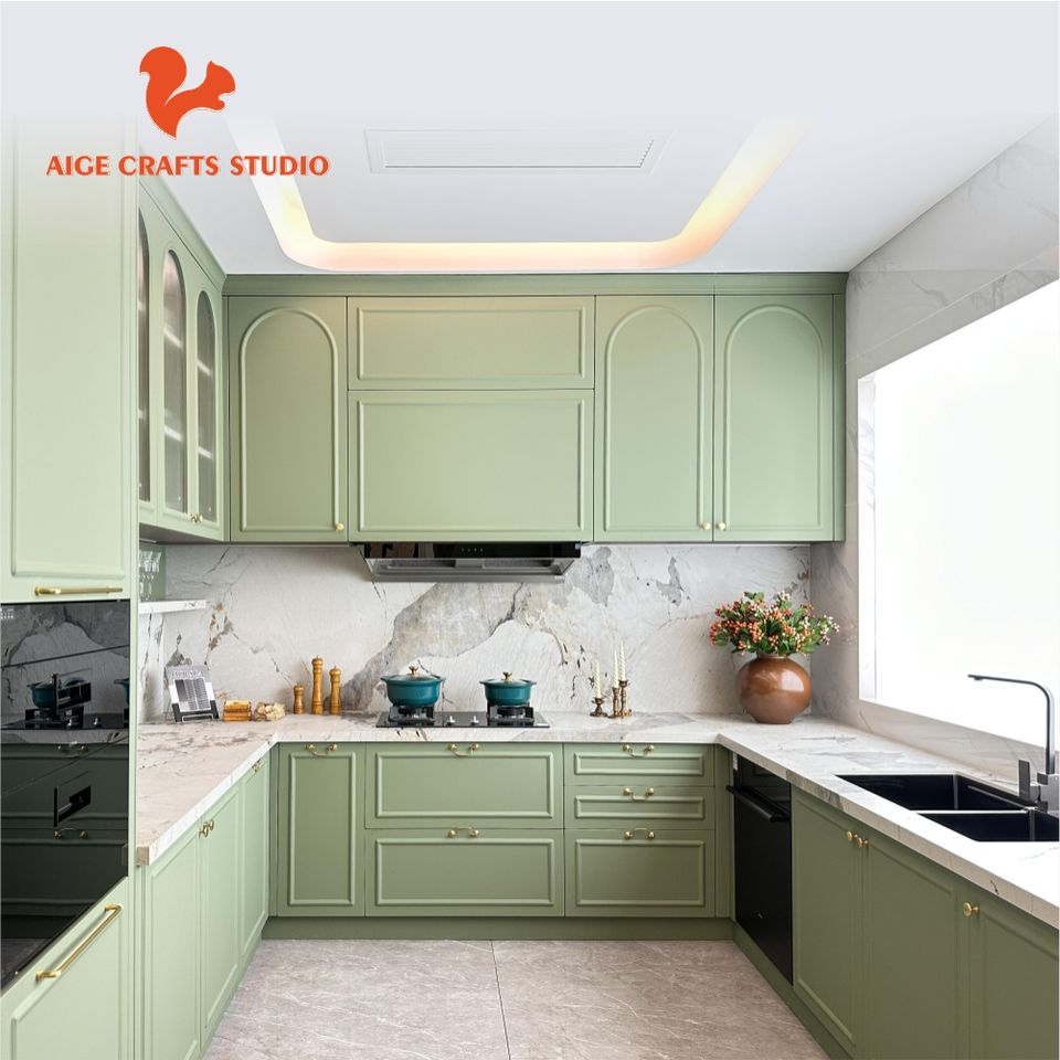 Modern Italian Cucina Complete Plywood Pantry Cupboard 3D Kitchen Cabinets with Pvc Door