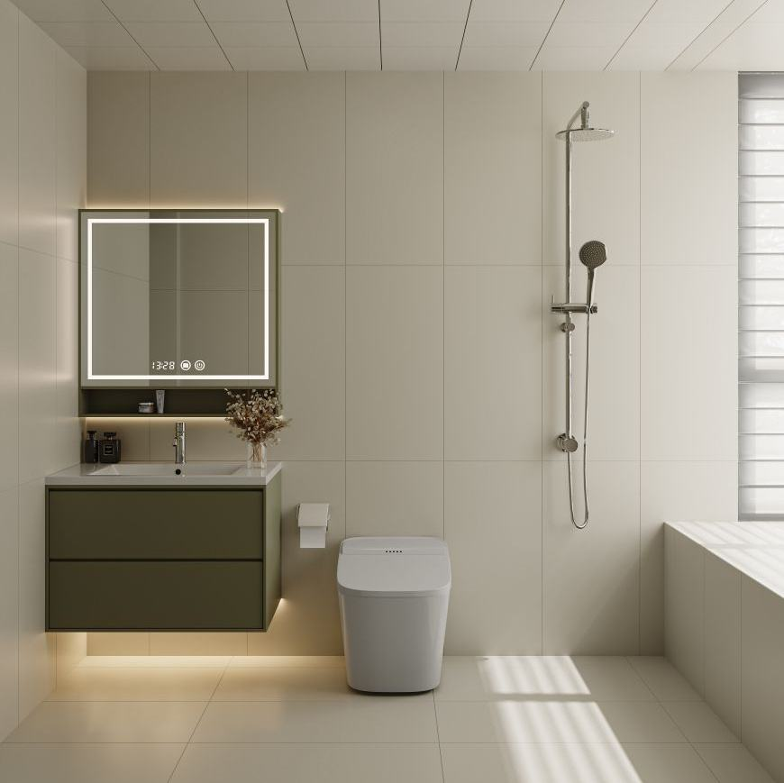 Modern LED Wall-Mounted Bathroom Cabinets Bathroom Vanities with Sink for Home Hotel