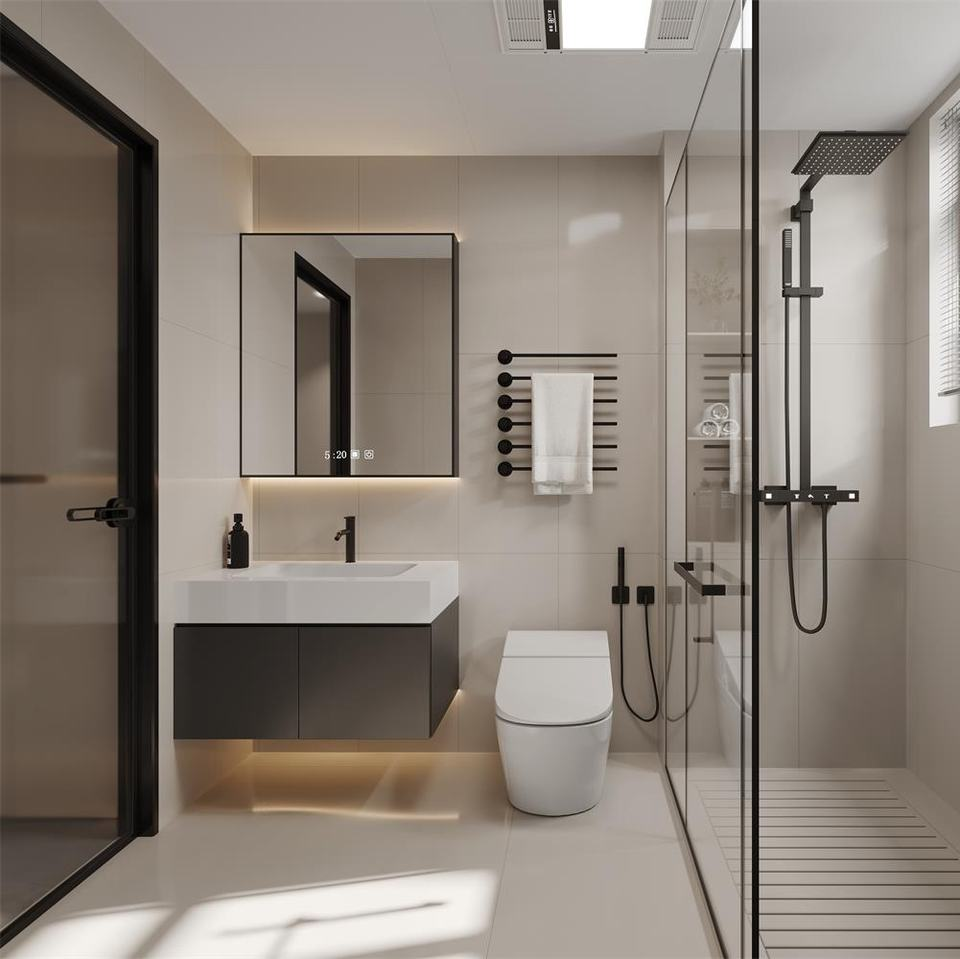 Modern LED Wall-Mounted Bathroom Cabinets Bathroom Vanities with Sink for Home Hotel