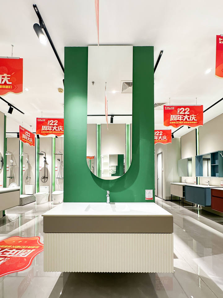 Economic Wall Hung Melamine Bathroom Vanities Set Modern Waterproof Bathroom Cabinet Furniture