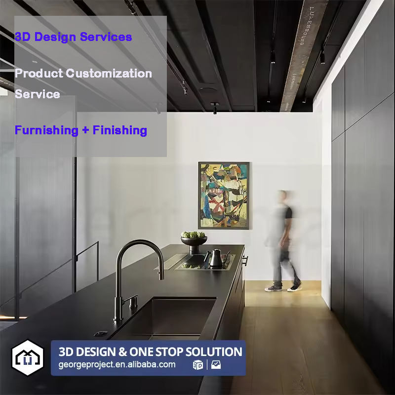 Manufacturer Smart Furniture Wholesale Gray Glossy Wooden Acrylic Designs Lacquer Kitchen Cabinet Cabinet for Villa Project