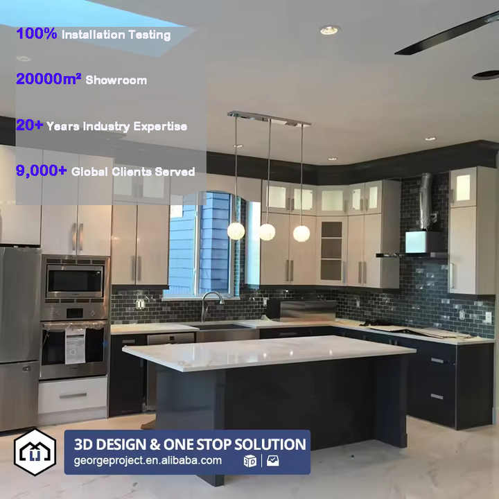 USA Villa Project Modern Custom Kitchen Cabinet Furniture Simple Design in Wood Material for Kitchen Cuisine