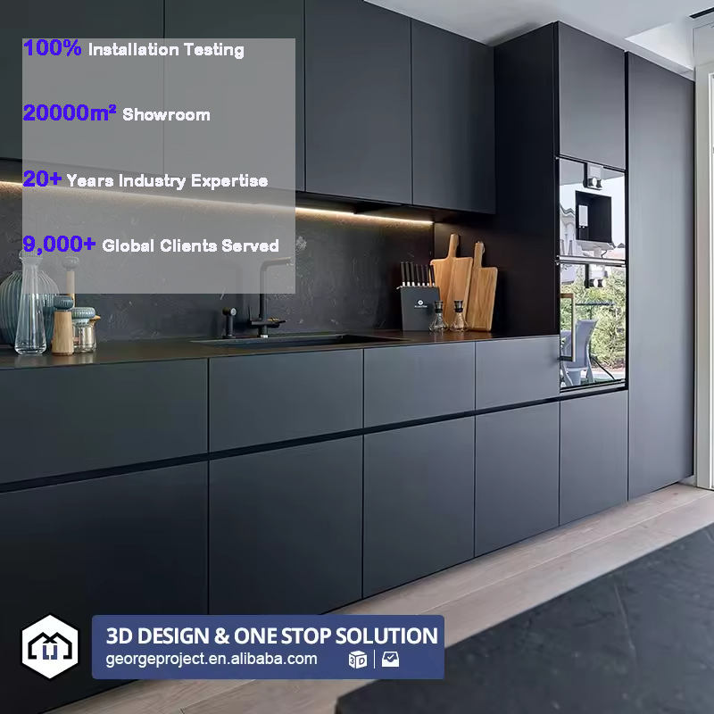 USA Villa Project Modern Custom Kitchen Cabinet Furniture Simple Design in Wood Material for Kitchen Cuisine