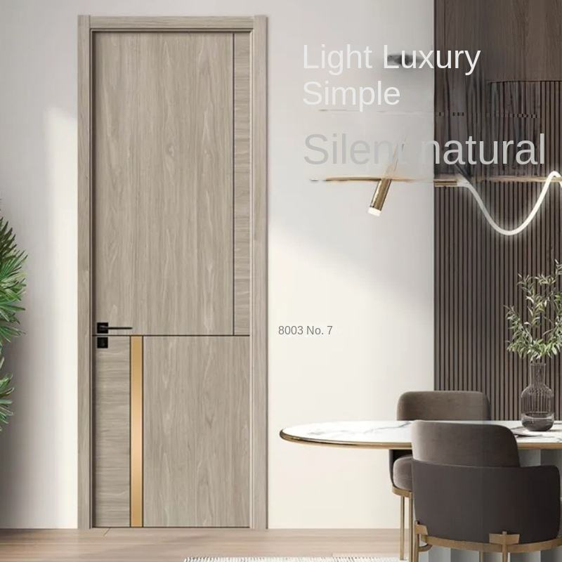 Indoor Carbon Crystal Wooden Bedroom Door Postmodern Design Guangdong Origin Sound Insulation Waterproof Bathroom Apartment