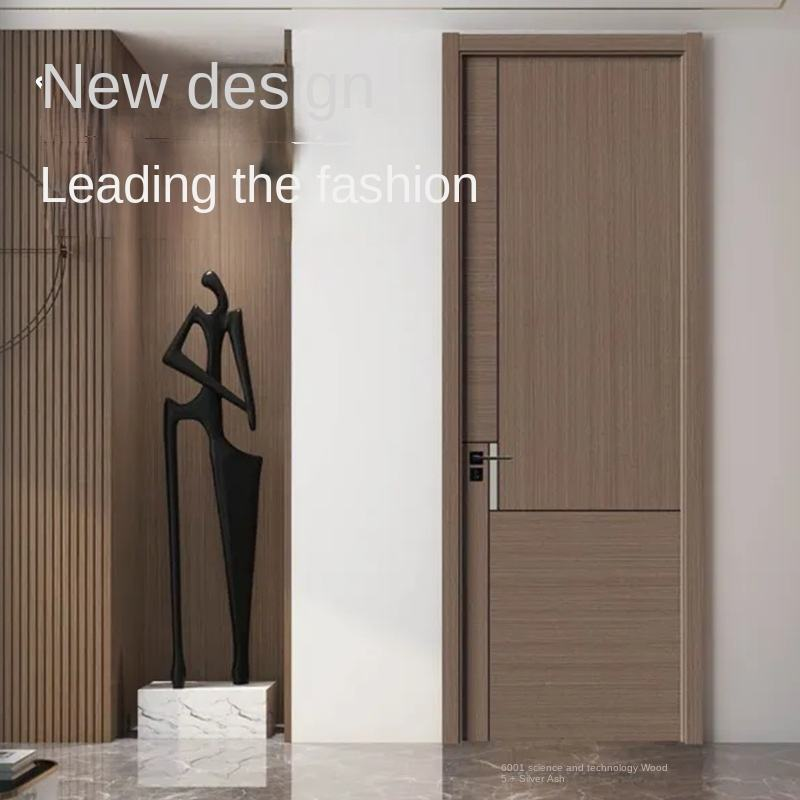 Indoor Carbon Crystal Wooden Bedroom Door Postmodern Design Guangdong Origin Sound Insulation Waterproof Bathroom Apartment