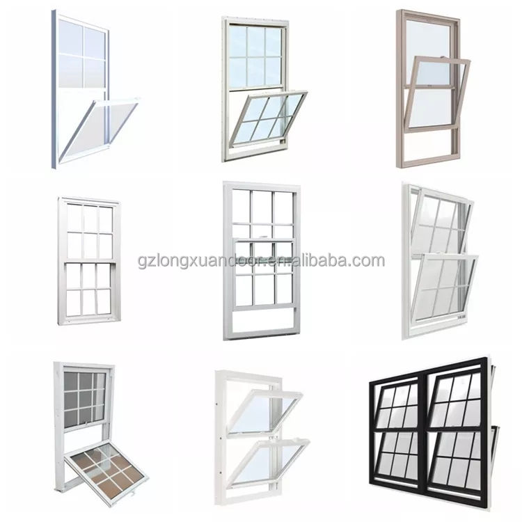 High Quality Stylish Aluminum Alloy Double-Hung Sliding Window Weather Resistant for Exterior Living Room Kitchen Vertical