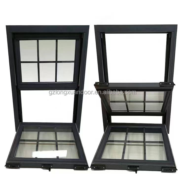High Quality Stylish Aluminum Alloy Double-Hung Sliding Window Weather Resistant for Exterior Living Room Kitchen Vertical