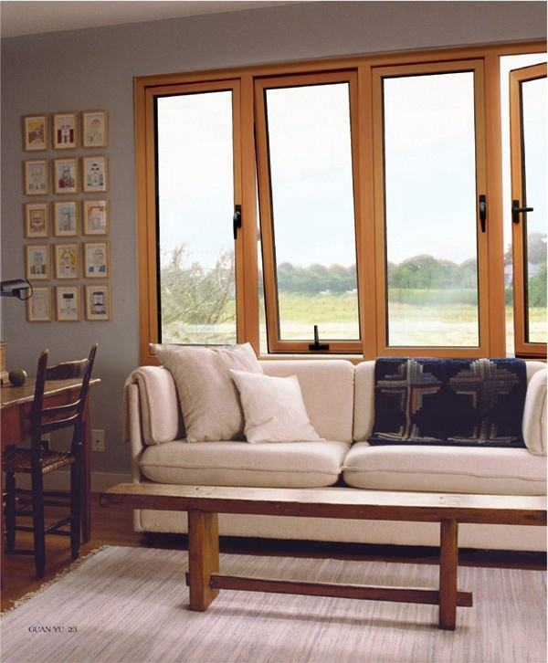 Durable Aluminium Alloy Hanging Window Stainless Steel Screen Wood Windproof Sliding Modern Home Entry for Kitchen Swing for