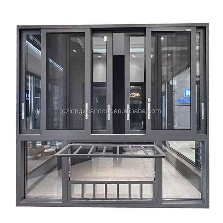 Energy-Efficient Modern Sliding Windows Stainless Steel Screen Aluminum Alloy for Outdoor Exterior Living Basement Horizontal