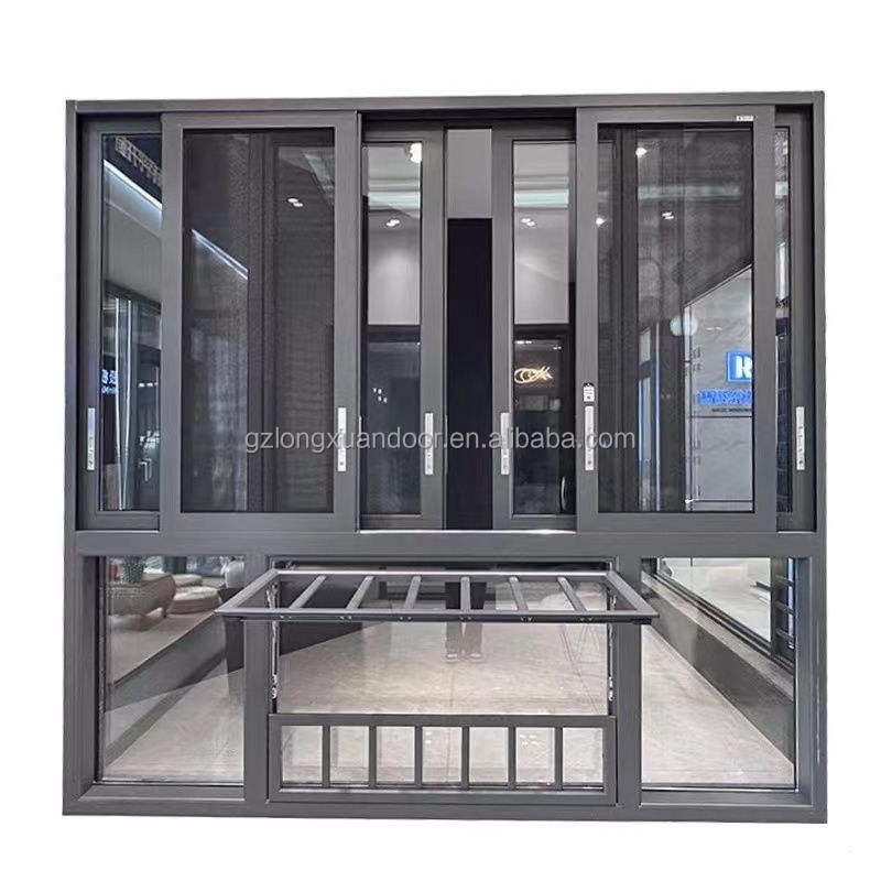 Energy-Efficient Modern Sliding Windows Stainless Steel Screen Aluminum Alloy for Outdoor Exterior Living Basement Horizontal