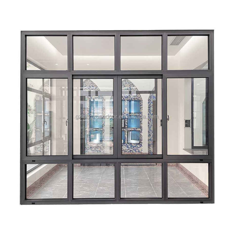 Energy-Efficient Modern Sliding Windows Stainless Steel Screen Aluminum Alloy for Outdoor Exterior Living Basement Horizontal