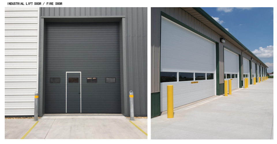 Custom-Made Commercial Garage Doors Export Aluminium Alloy with Full-Film Glass Transparent Sectional Design