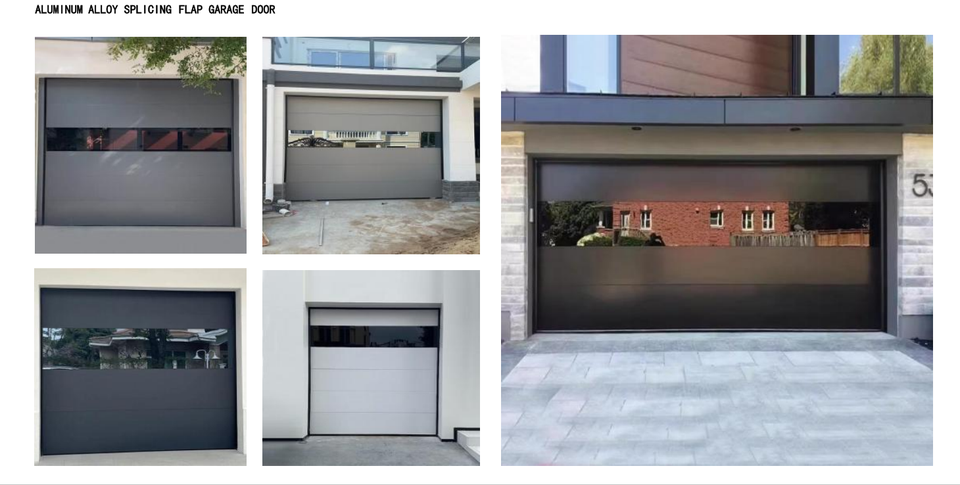 Custom-Made Commercial Garage Doors Export Aluminium Alloy with Full-Film Glass Transparent Sectional Design