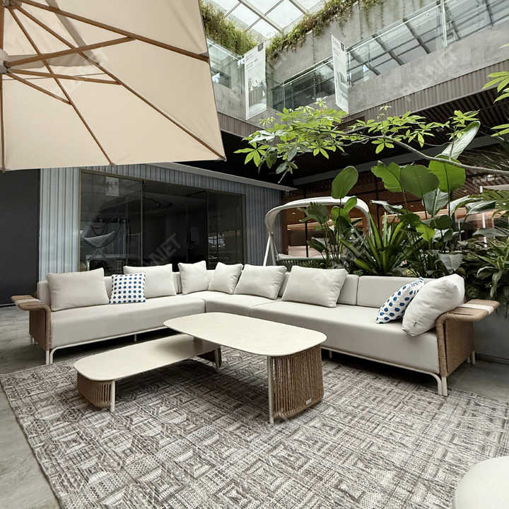 Home L Shape Sectional Corner Sofa Modern Soild Wood Legs Flared Armrests Fabric Sofa Couch Living Room Sofa Set Furniture