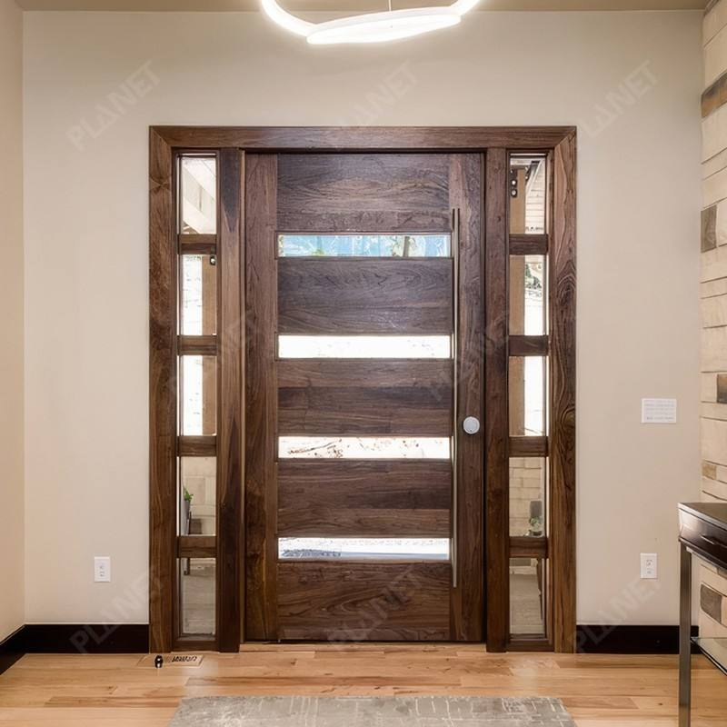 Modern Trending Luxury Entrance Pivot Doors New Release Residential Exterior Wood Grain with Glass Pivot Doors for Houses