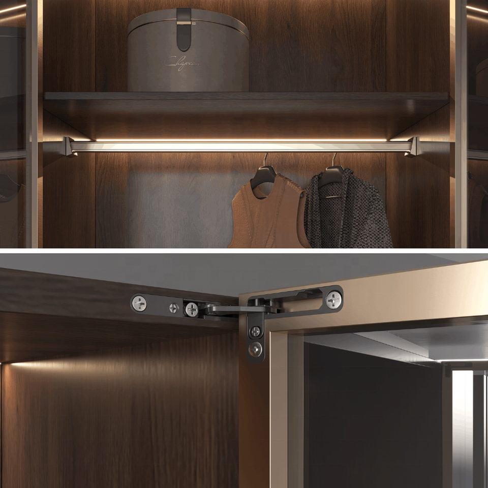 New Italian Style Luxury Bedroom Furniture Set Wall Hung Wardrobe Closet Amoire With 6 Doors