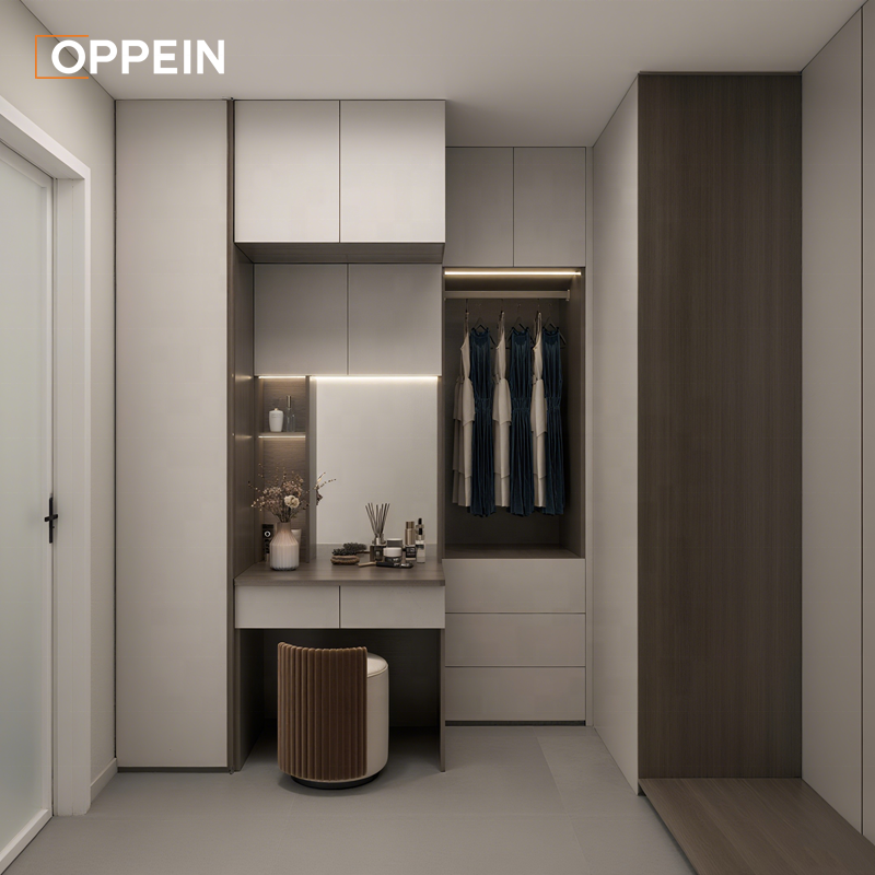 OPPEIN Modern White French Style Full Bedroom Furniture Set with Queen Size Bed for Girls