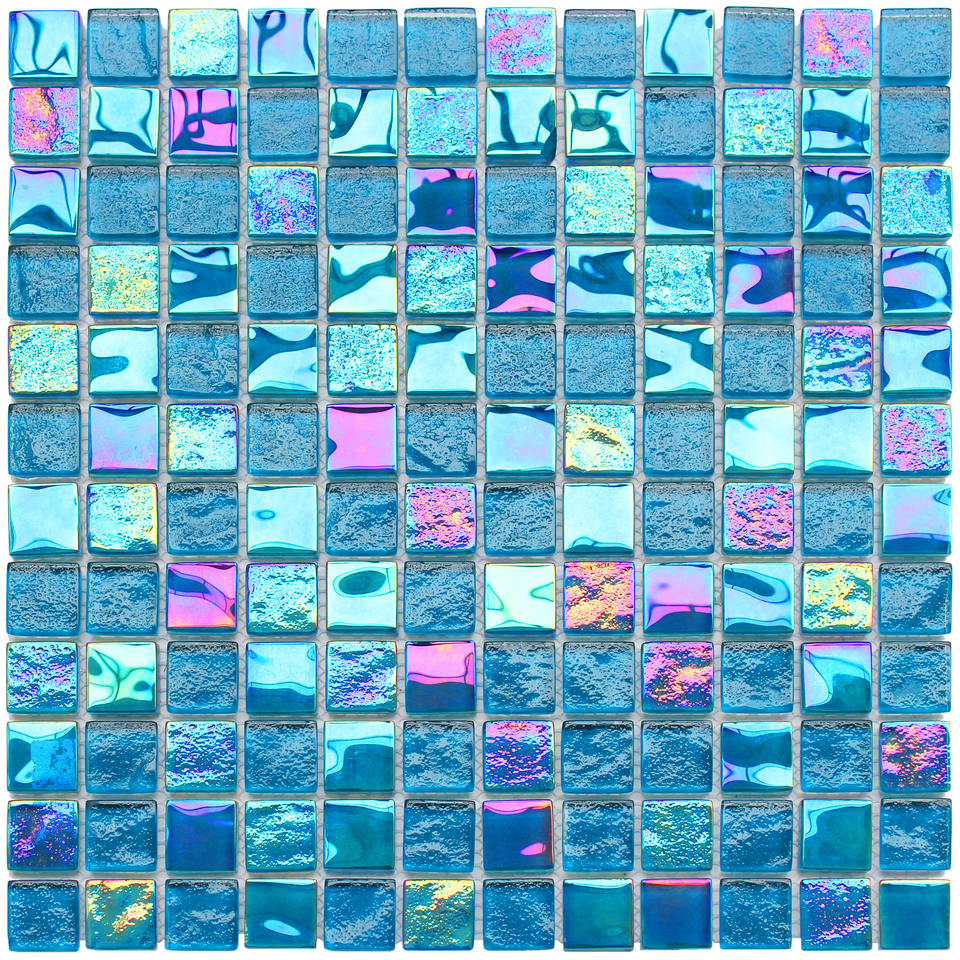 Foshan Colourful 300x300mm Blue Glass Outdoor Swimming Pool Mosaic Tile Modern Parquet Design Graphic Solution Capable