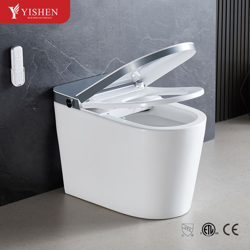 High Quality Smart Toilet with Intelligent Water Siphon System Floor-Mounted Design Elongated Included Remote Control Access