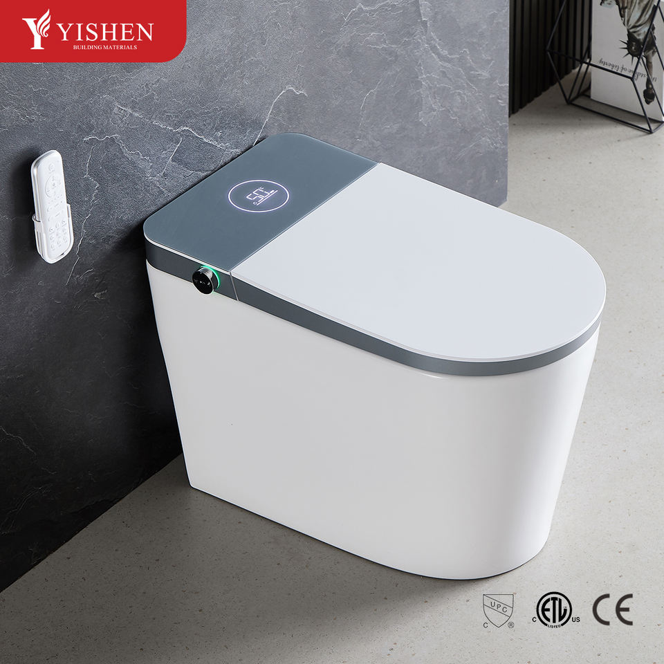 High Quality Smart Toilet with Intelligent Water Siphon System Floor-Mounted Design Elongated Included Remote Control Access