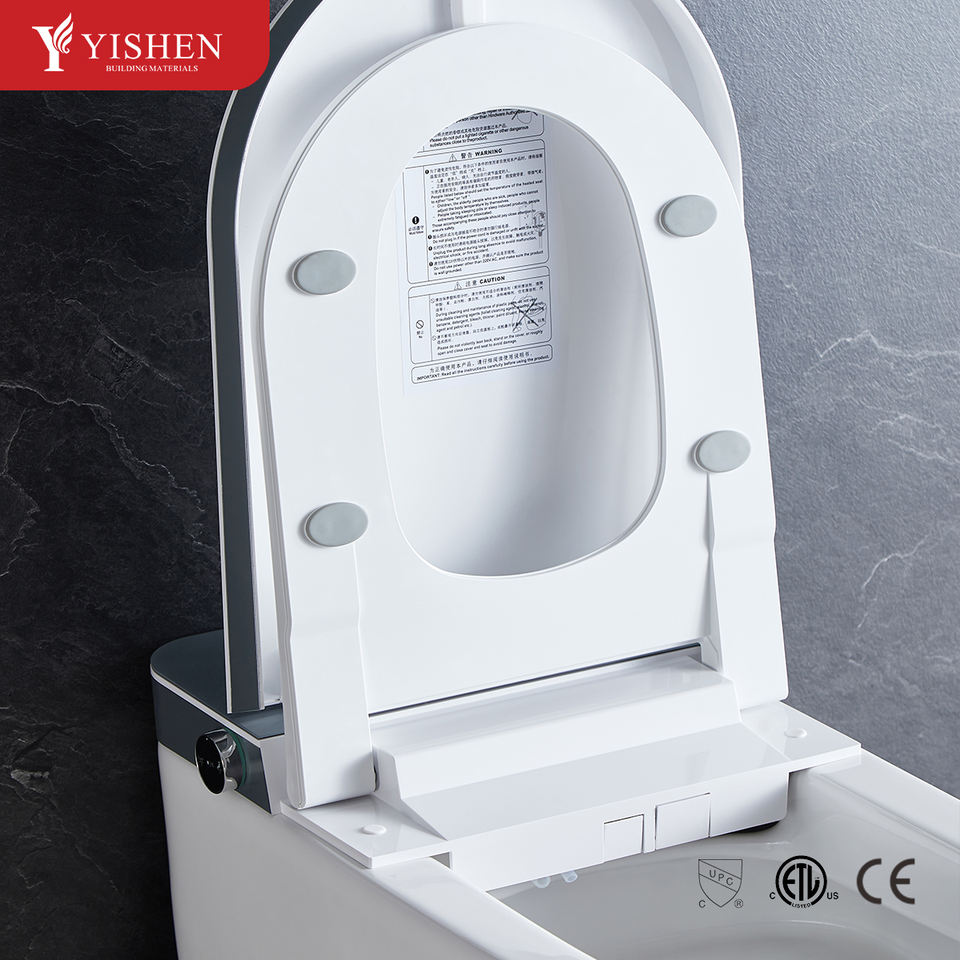 High Quality Smart Toilet with Intelligent Water Siphon System Floor-Mounted Design Elongated Included Remote Control Access