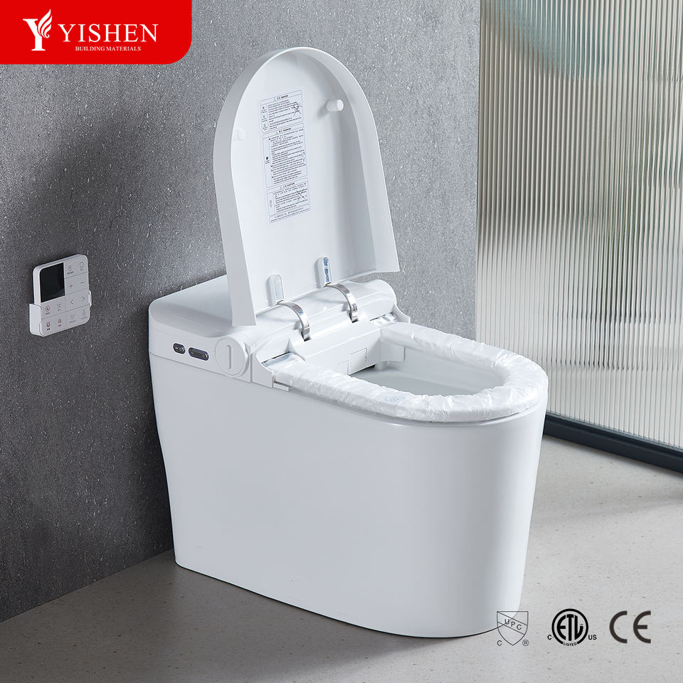 High Quality Smart Floor-Mounted Toilet with Remote Control Automatic Ceramic Electric Bowl Elongated Shape for the Bathroom