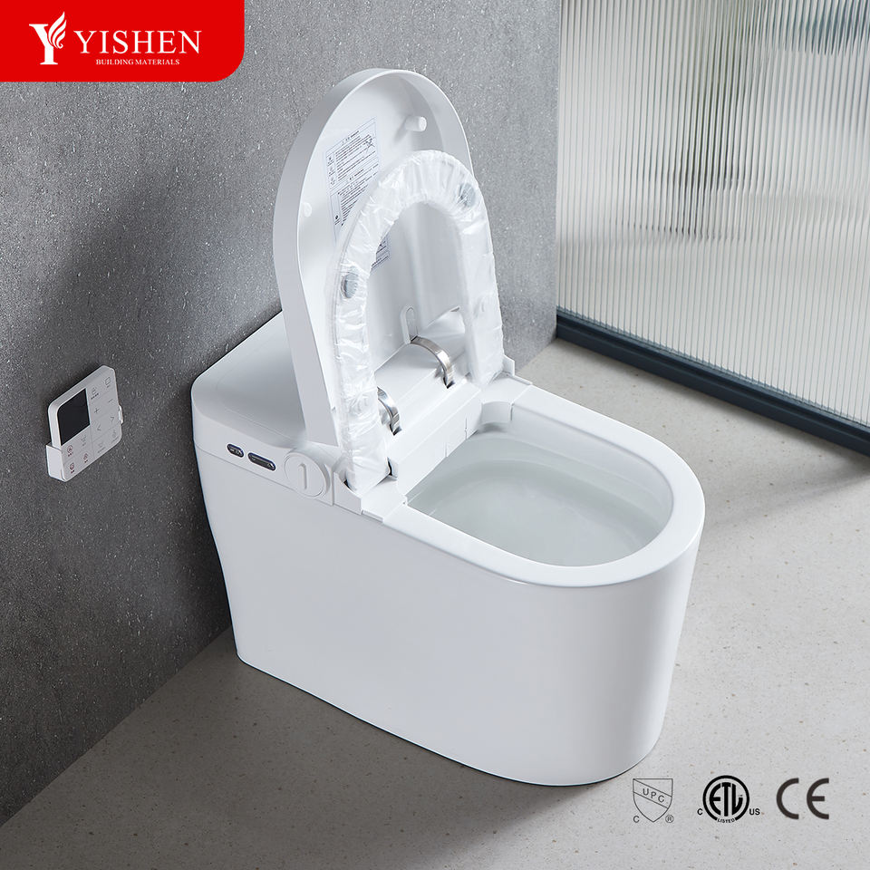 High Quality Smart Floor-Mounted Toilet with Remote Control Automatic Ceramic Electric Bowl Elongated Shape for the Bathroom