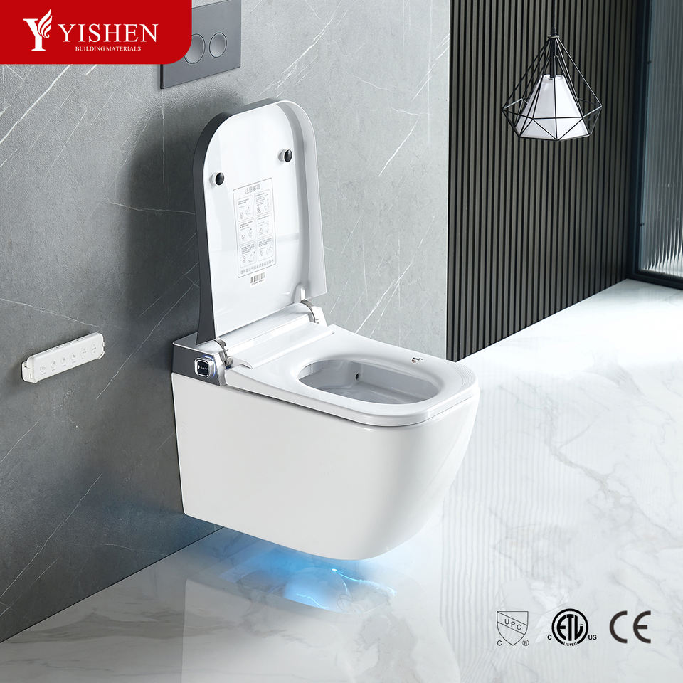 Factory Price Bathroom WC Smart Electric Toilet Multi-Function Cleaning with Intelligent Elongated Bowl Remote Control