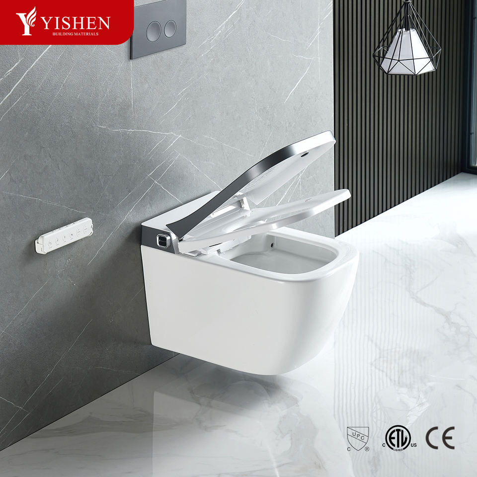Factory Price Bathroom WC Smart Electric Toilet Multi-Function Cleaning with Intelligent Elongated Bowl Remote Control