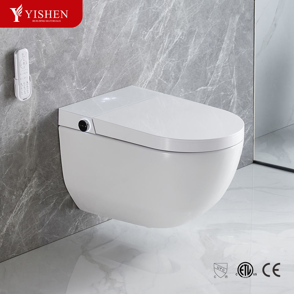 High Quality Smart Toilet Bowl Bathroom Wall-Mounted Rimless Ceramic with Electric Intelligent Automatic WC Wall-Hung Design