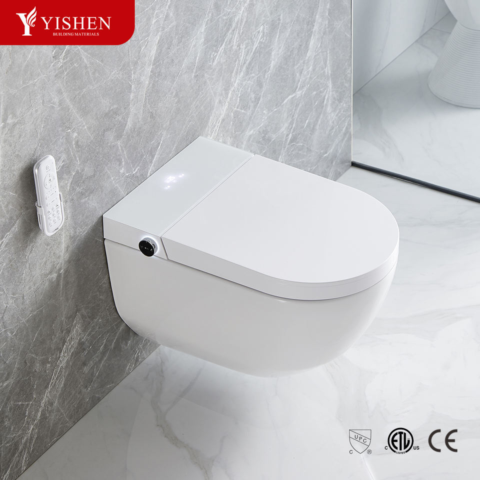 High Quality Smart Toilet Bowl Bathroom Wall-Mounted Rimless Ceramic with Electric Intelligent Automatic WC Wall-Hung Design