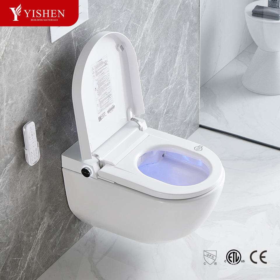 High Quality Smart Toilet Bowl Bathroom Wall-Mounted Rimless Ceramic with Electric Intelligent Automatic WC Wall-Hung Design