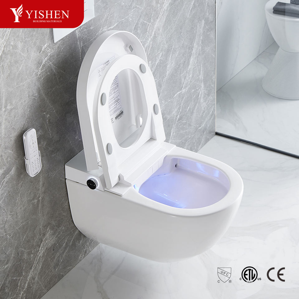 High Quality Smart Toilet Bowl Bathroom Wall-Mounted Rimless Ceramic with Electric Intelligent Automatic WC Wall-Hung Design